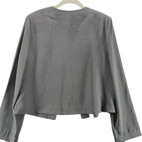 Cynthia Howie Womens Blazer Black Size 12 100% Polyester Long Sleeve One Clasp - Picture 2 of 12